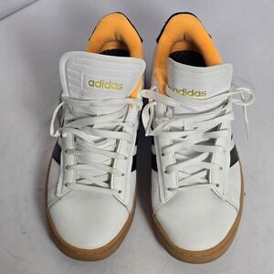 Adidas women's Grand Court Alpha Shoes White Black Orange Gum Sole GX8165 Size 9